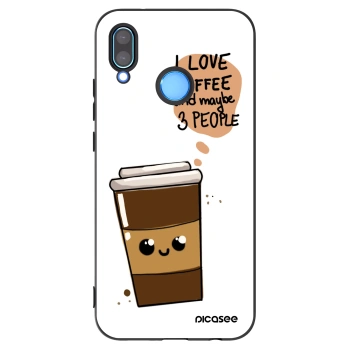 Picasee Μαύρη θήκη σιλικόνης για Huawei P20 Lite - Cute coffee