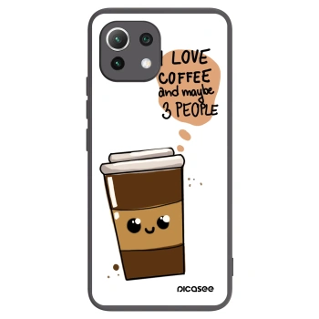 Picasee Μαύρη θήκη σιλικόνης για Xiaomi Mi 11 Lite - Cute coffee