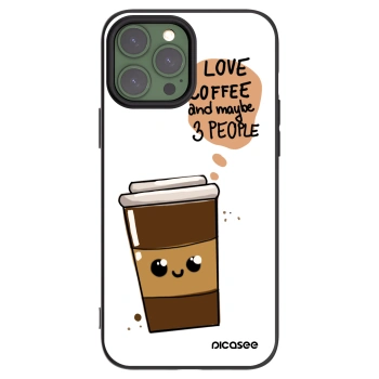 Picasee Μαύρη θήκη σιλικόνης για Apple iPhone 13 Pro Max - Cute coffee