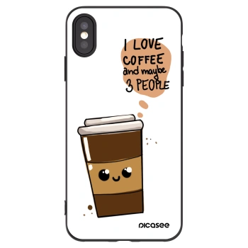 Picasee Μαύρη θήκη σιλικόνης για Apple iPhone XS Max - Cute coffee