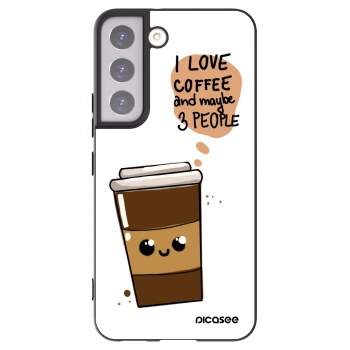 Picasee Μαύρη θήκη σιλικόνης για Samsung Galaxy S22 5G - Cute coffee