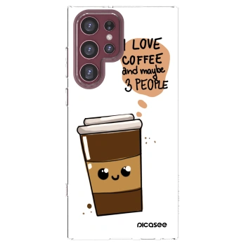 Picasee διαφανής θήκη σιλικόνης Samsung Galaxy S22 Ultra 5G - Cute coffee