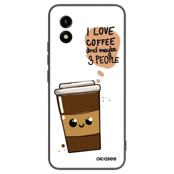 Picasee Μαύρη θήκη σιλικόνης για Vivo Y01 - Cute coffee