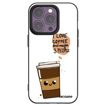 Picasee Μαύρη θήκη σιλικόνης για Apple iPhone 14 Pro - Cute coffee