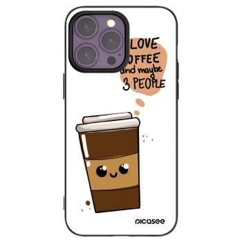 Picasee Μαύρη θήκη σιλικόνης για Apple iPhone 14 Pro Max - Cute coffee
