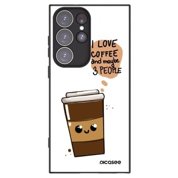 Picasee Μαύρη θήκη σιλικόνης για Samsung Galaxy S23 Ultra 5G - Cute coffee