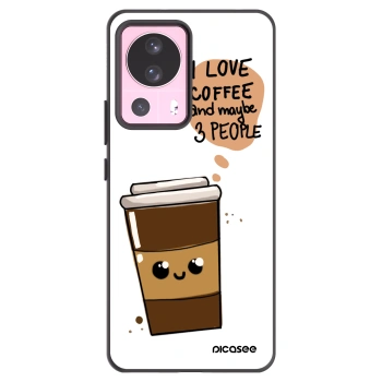Picasee Μαύρη θήκη σιλικόνης για Xiaomi 13 Lite - Cute coffee