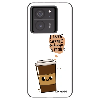 Picasee Μαύρη θήκη σιλικόνης για Xiaomi 13T - Cute coffee