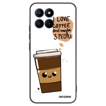 Picasee Μαύρη θήκη σιλικόνης για Honor 70 Lite - Cute coffee