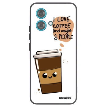 Picasee Μαύρη θήκη σιλικόνης για Motorola Edge 40 Neo - Cute coffee