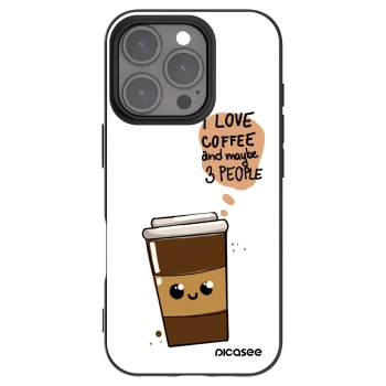 Picasee Μαύρη θήκη σιλικόνης για Apple iPhone 16 Pro - Cute coffee