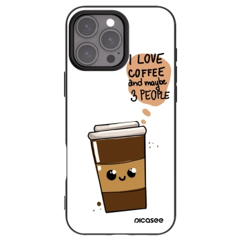 Picasee Μαύρη θήκη σιλικόνης για Apple iPhone 16 Pro Max - Cute coffee