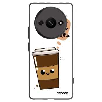 Picasee Μαύρη θήκη σιλικόνης για Xiaomi Redmi A3 - Cute coffee