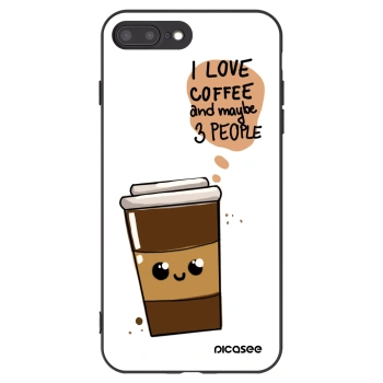 Picasee Μαύρη θήκη σιλικόνης για Apple iPhone 8 Plus - Cute coffee