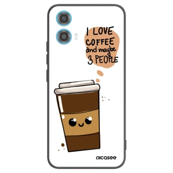 Picasee Μαύρη θήκη σιλικόνης για Motorola Moto G34 5G - Cute coffee