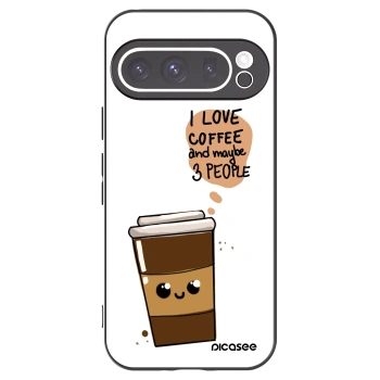 Picasee Μαύρη θήκη σιλικόνης για Google Pixel 9 Pro - Cute coffee