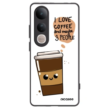 Picasee Μαύρη θήκη σιλικόνης για Vivo V50 Lite 5G - Cute coffee