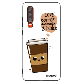 Picasee Μαύρη θήκη σιλικόνης για Huawei P30 - Cute coffee