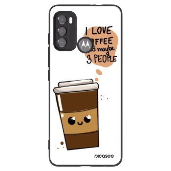 Picasee Μαύρη θήκη σιλικόνης για Motorola Edge 60 5G - Cute coffee