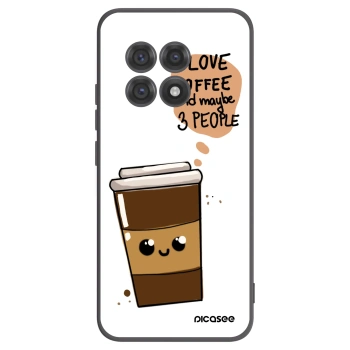 Picasee Μαύρη θήκη σιλικόνης για OnePlus 13R 5G - Cute coffee