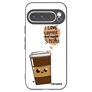 Picasee Μαύρη θήκη σιλικόνης για Google Pixel 9 Pro XL - Cute coffee