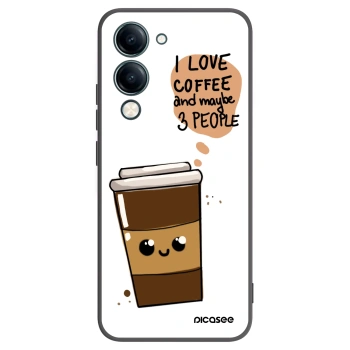 Picasee Μαύρη θήκη σιλικόνης για Vivo Y29s 5G - Cute coffee