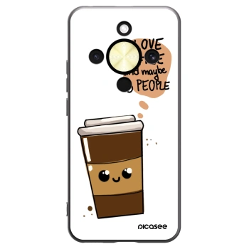 Picasee Μαύρη θήκη σιλικόνης για Honor Magic8 Lite 5G - Cute coffee