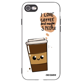 Picasee Μαύρη θήκη σιλικόνης για Apple iPhone SE 2020 - Cute coffee