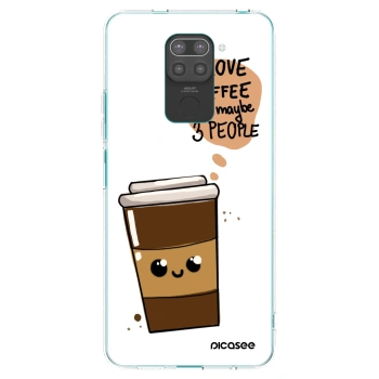 Picasee Μαύρη θήκη σιλικόνης για Xiaomi Redmi Note 9 - Cute coffee