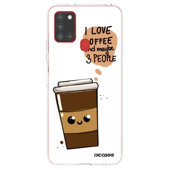 Picasee διαφανής θήκη σιλικόνης Samsung Galaxy A21s - Cute coffee