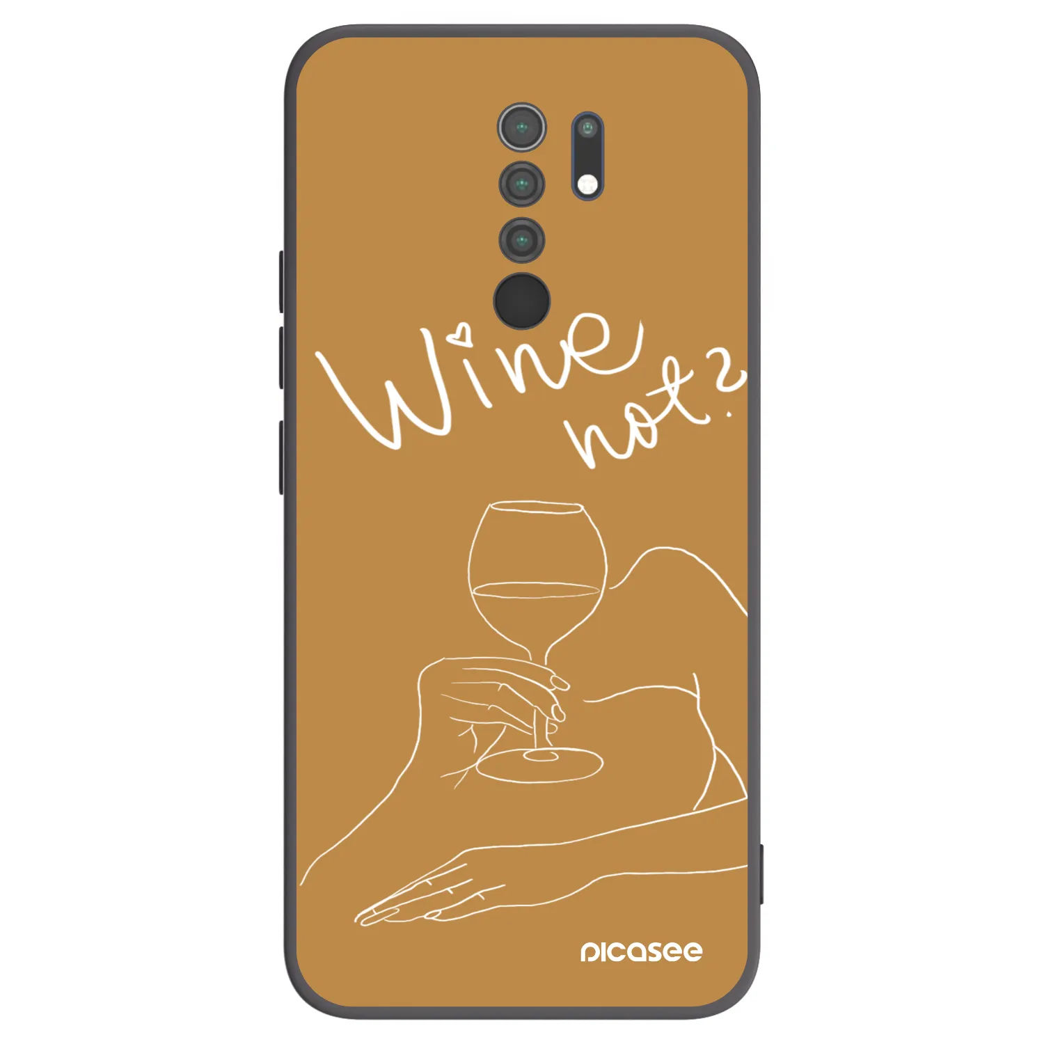 Picasee Μαύρη θήκη σιλικόνης για Xiaomi Redmi 9 - Wine not