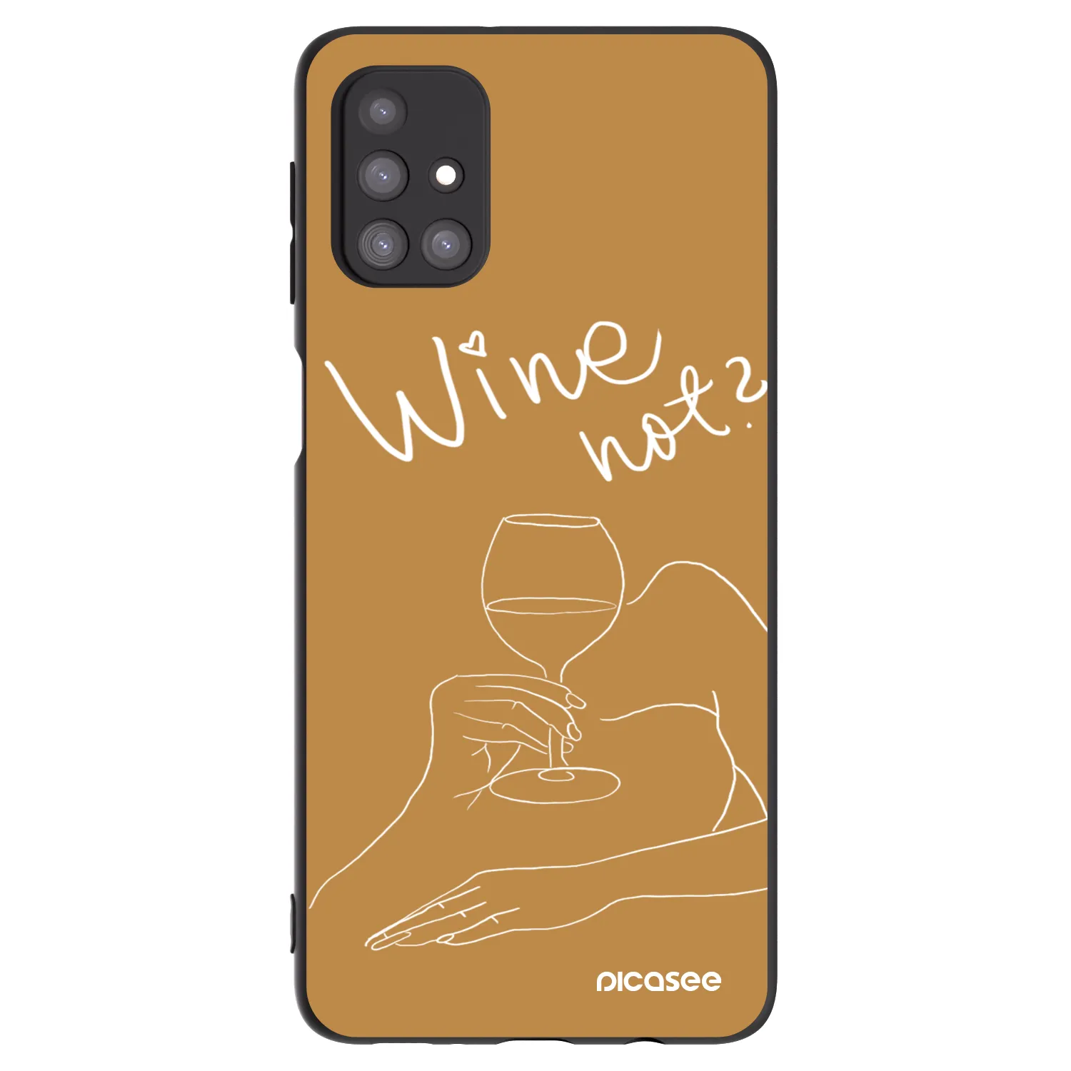 Picasee Μαύρη θήκη σιλικόνης για Samsung Galaxy M31s - Wine not