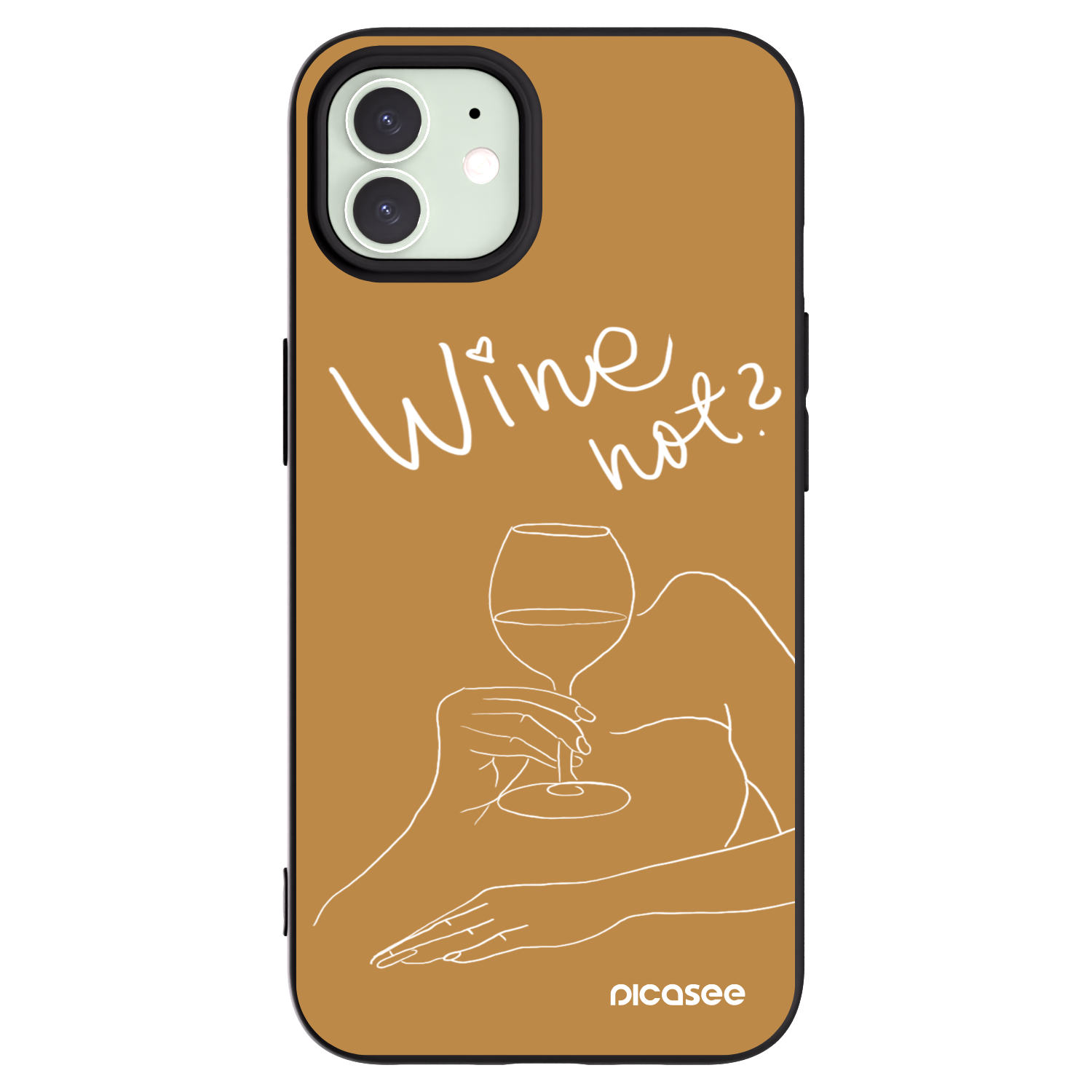 Picasee Μαύρη θήκη σιλικόνης για Apple iPhone 12 - Wine not