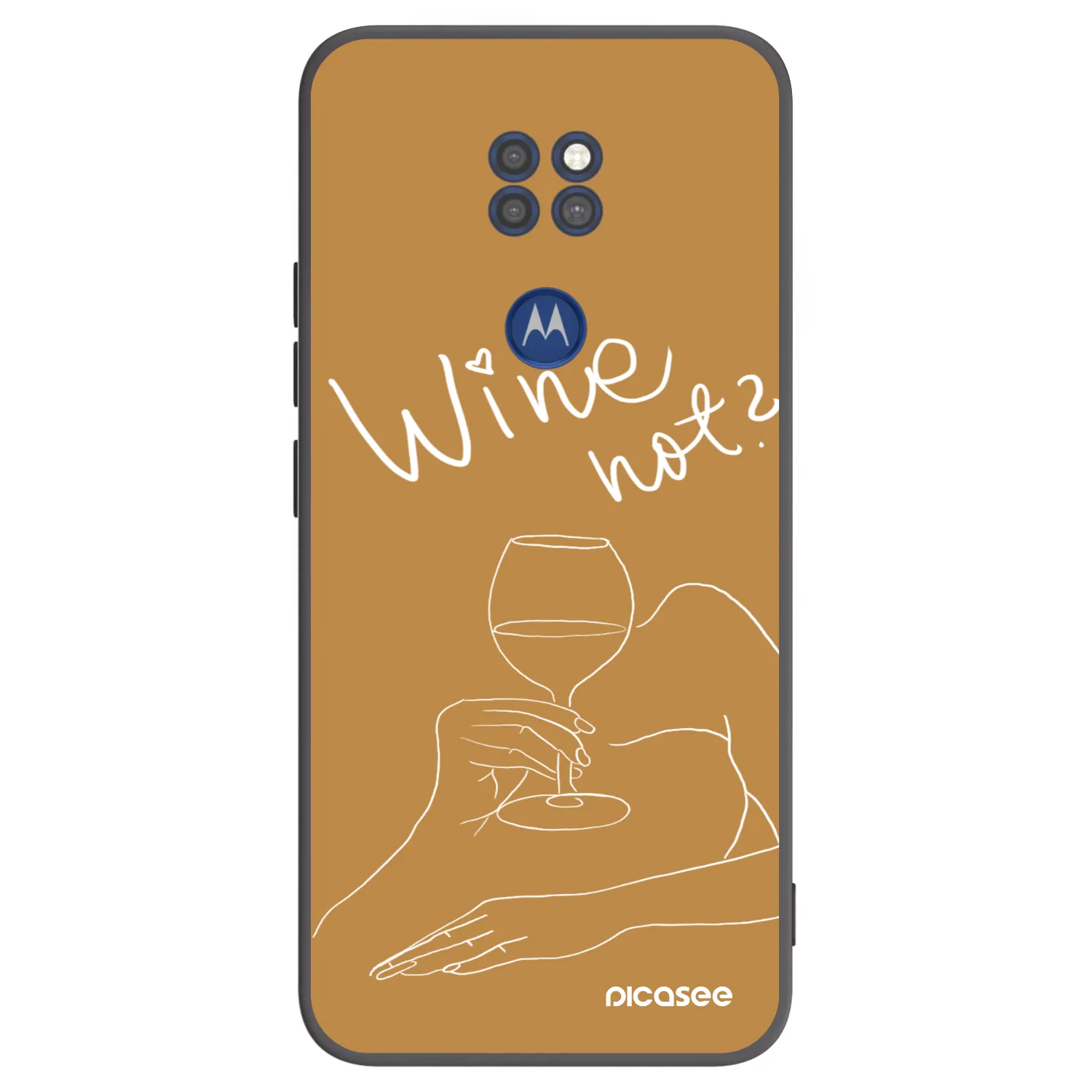 Picasee Μαύρη θήκη σιλικόνης για Motorola Moto G9 Play - Wine not