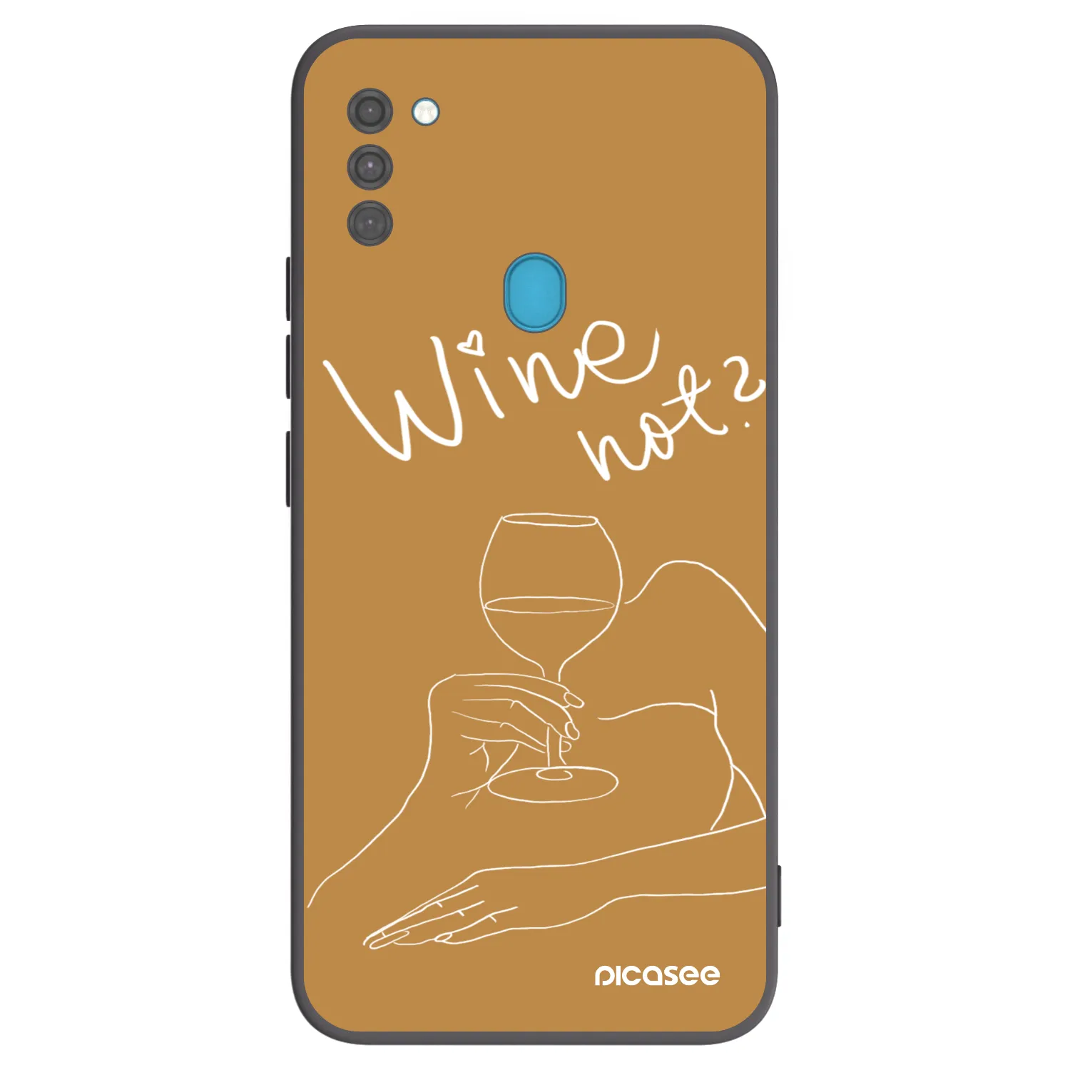 Picasee Μαύρη θήκη σιλικόνης για Samsung Galaxy M11 - Wine not
