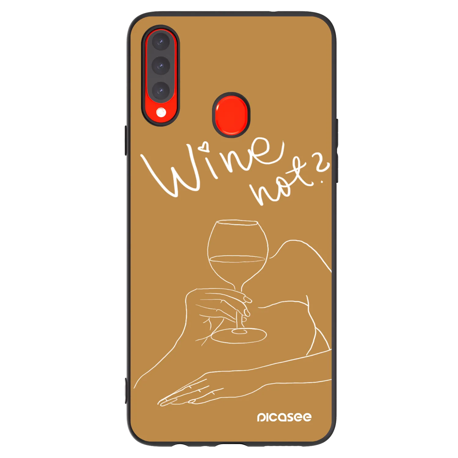 Picasee Μαύρη θήκη σιλικόνης για Samsung Galaxy A20s - Wine not