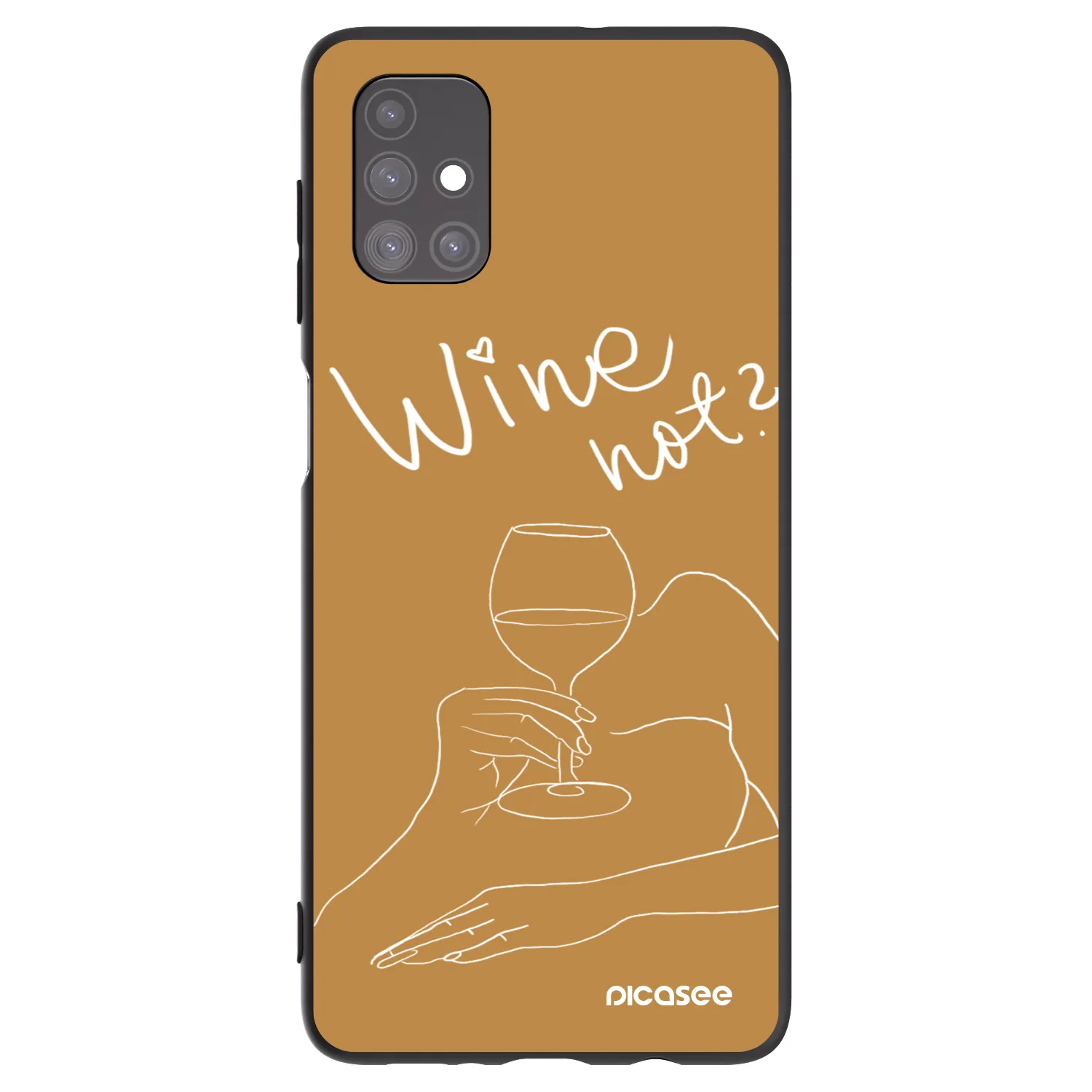 Picasee Μαύρη θήκη σιλικόνης για Samsung Galaxy M51 M515F - Wine not