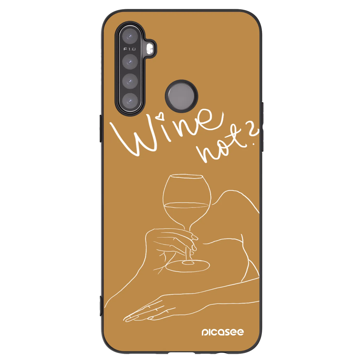 Picasee Μαύρη θήκη σιλικόνης για Realme 6i - Wine not