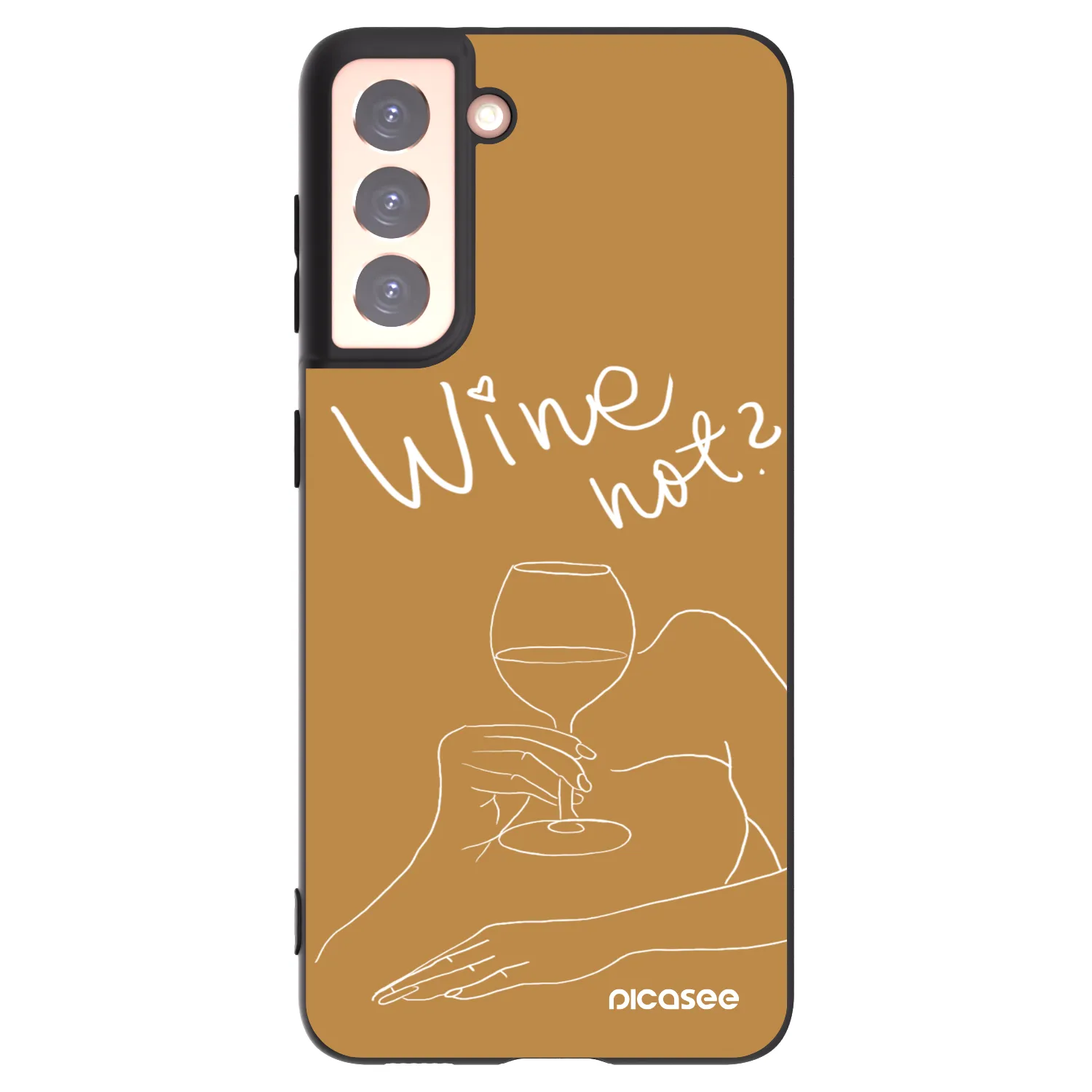 Picasee Μαύρη θήκη σιλικόνης για Samsung Galaxy S21 5G G991B - Wine not