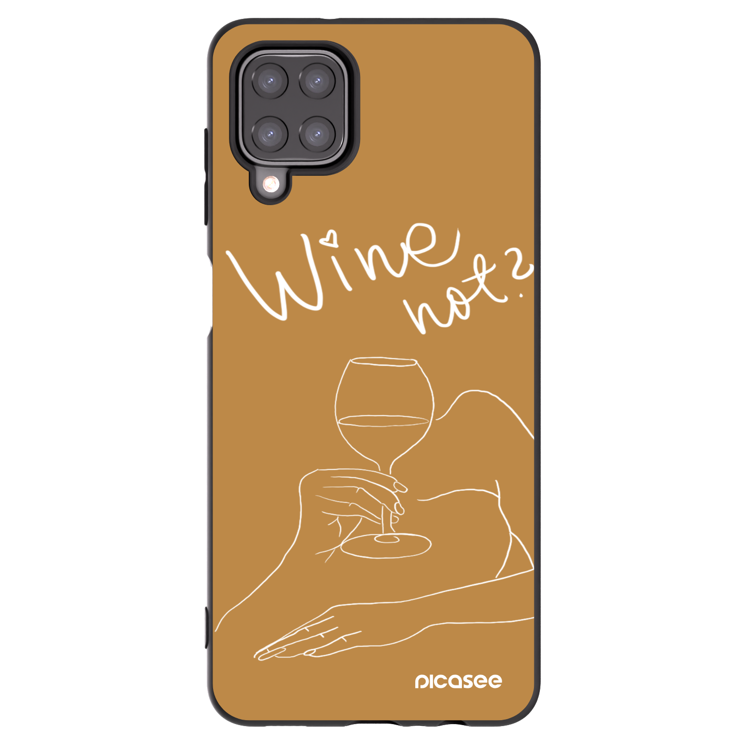 Picasee Μαύρη θήκη σιλικόνης για Samsung Galaxy A12 A125F - Wine not