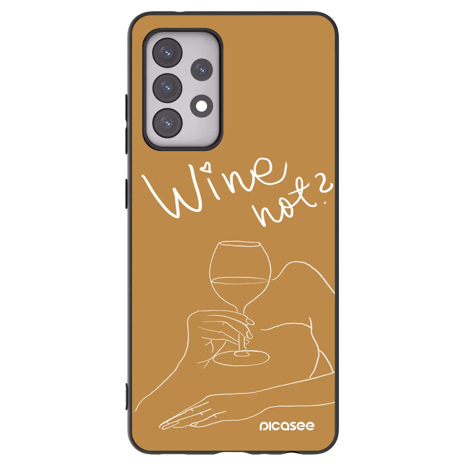 Picasee Μαύρη θήκη σιλικόνης για Samsung Galaxy A52 5G A525F - Wine not