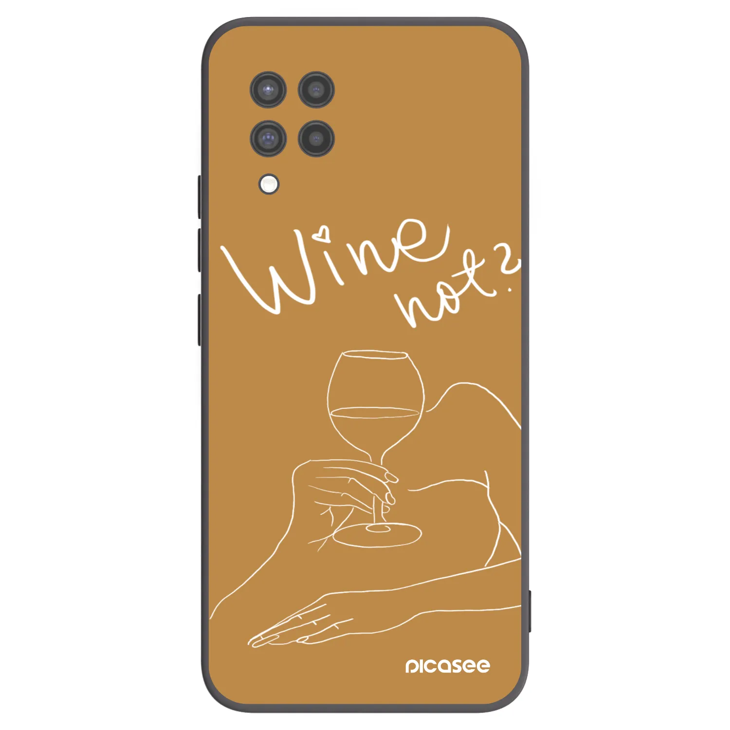 Picasee Μαύρη θήκη σιλικόνης για Samsung Galaxy A42 A426B - Wine not