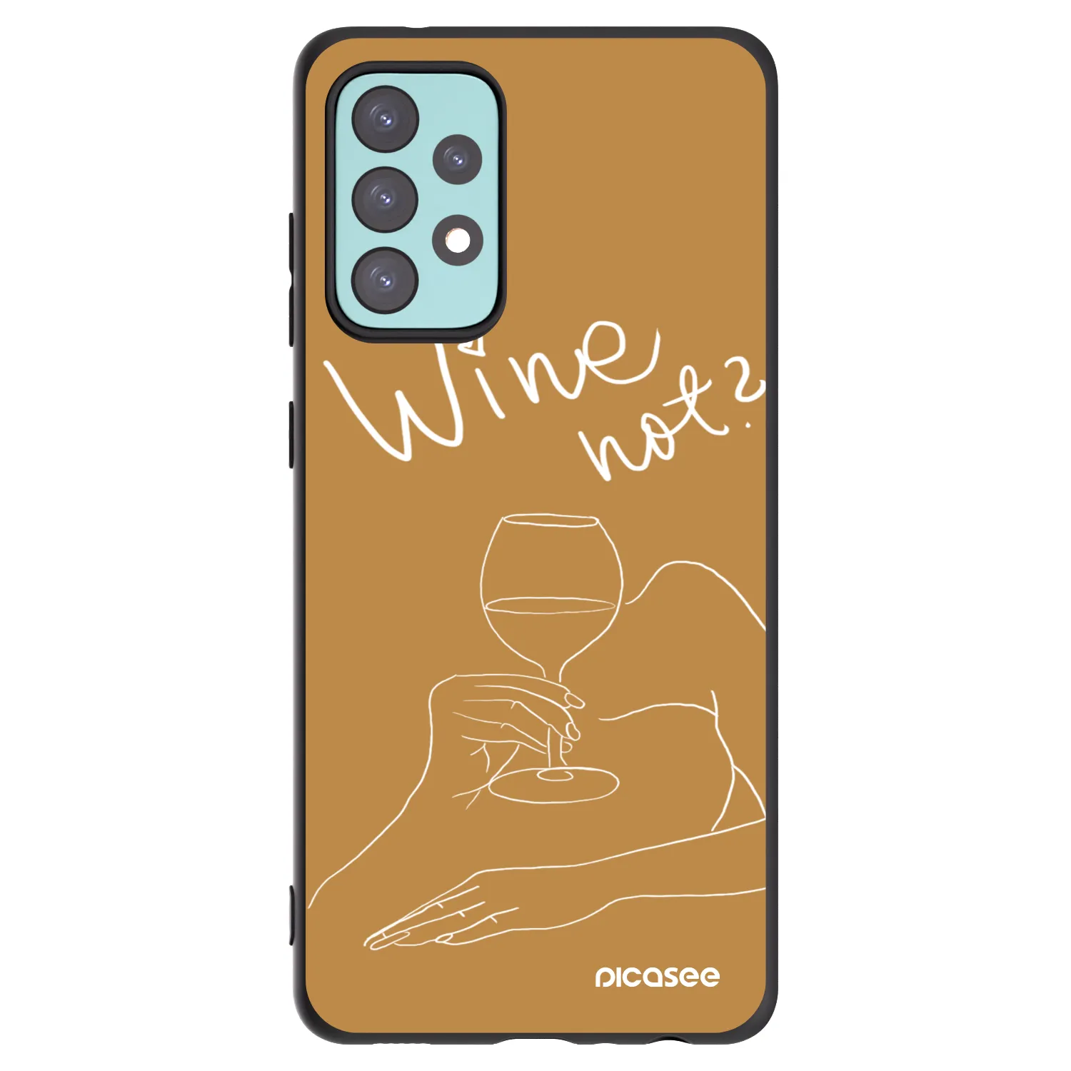Picasee Μαύρη θήκη σιλικόνης για Samsung Galaxy A72 A725F - Wine not