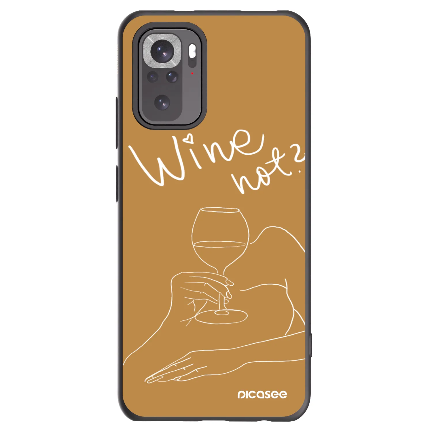 Picasee Μαύρη θήκη σιλικόνης για Xiaomi Redmi Note 10S - Wine not