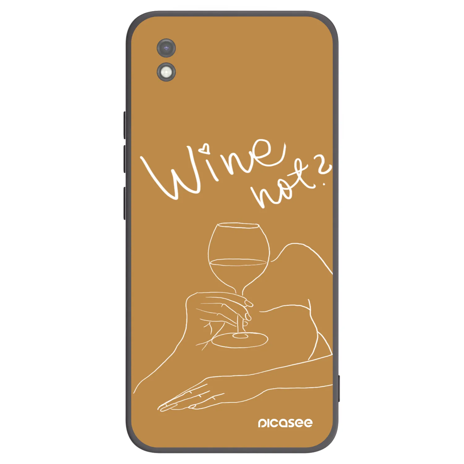 Picasee Μαύρη θήκη σιλικόνης για Xiaomi Redmi 9AT - Wine not