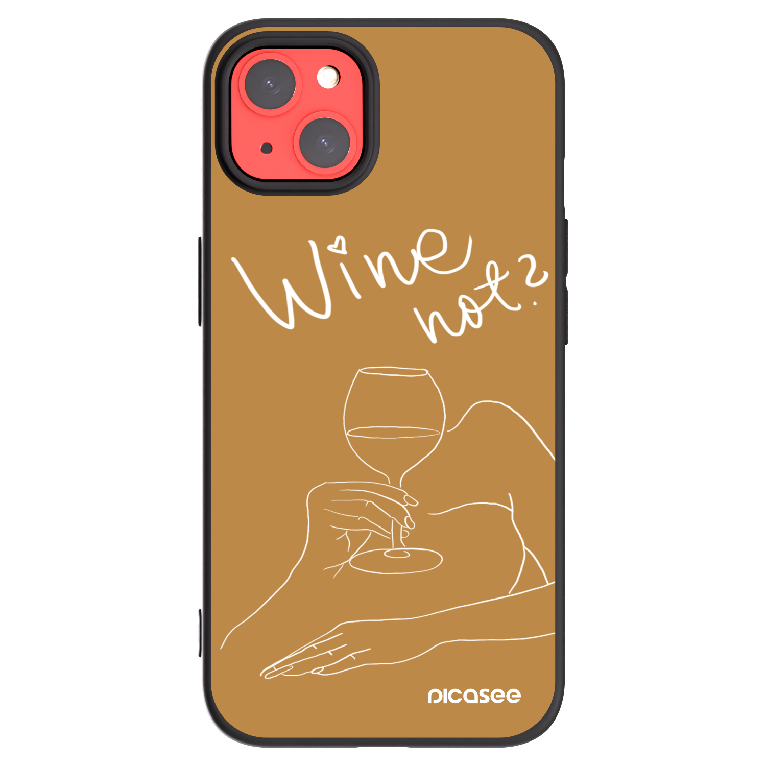 Picasee Μαύρη θήκη σιλικόνης για Apple iPhone 13 - Wine not