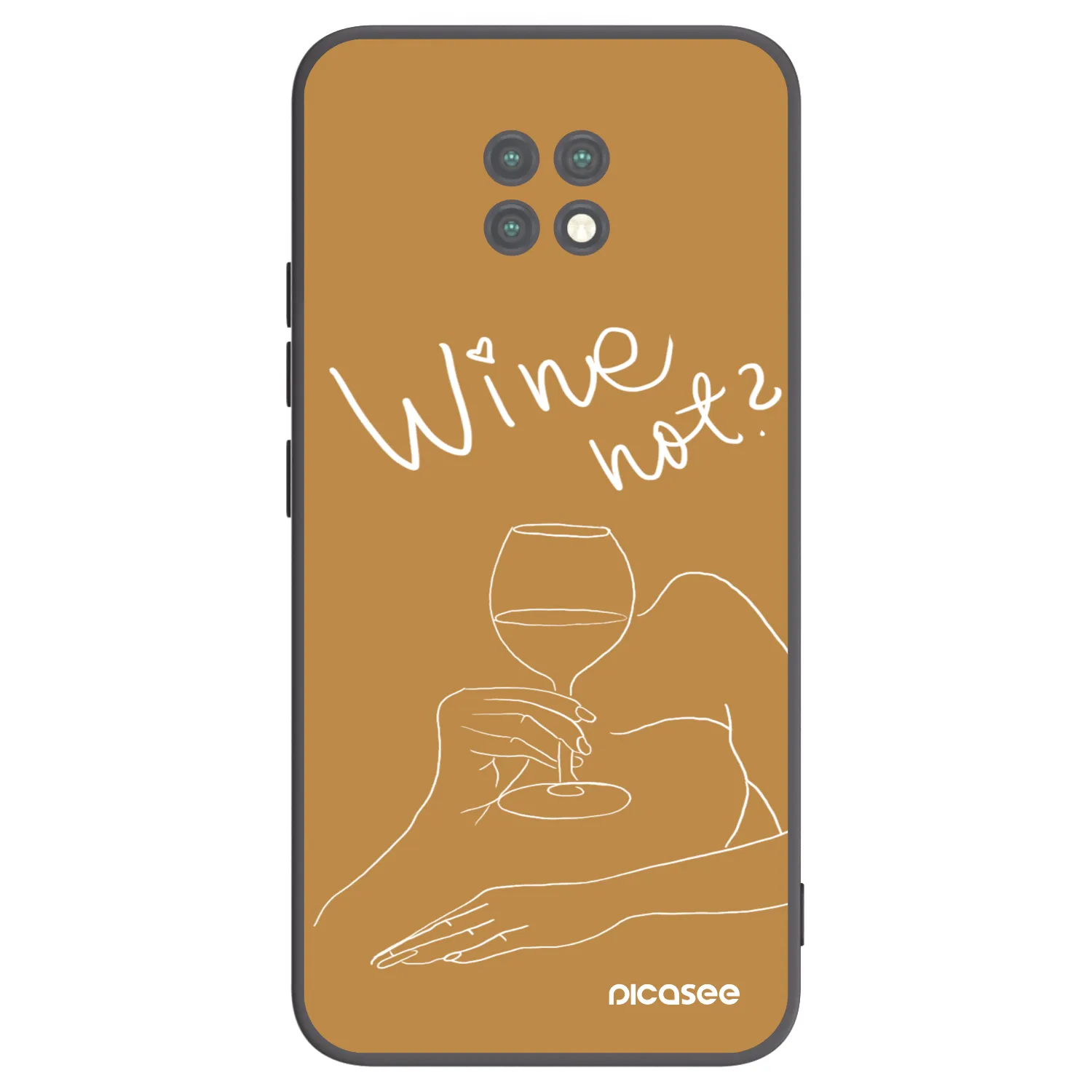 Picasee Μαύρη θήκη σιλικόνης για Xiaomi Redmi Note 9T - Wine not