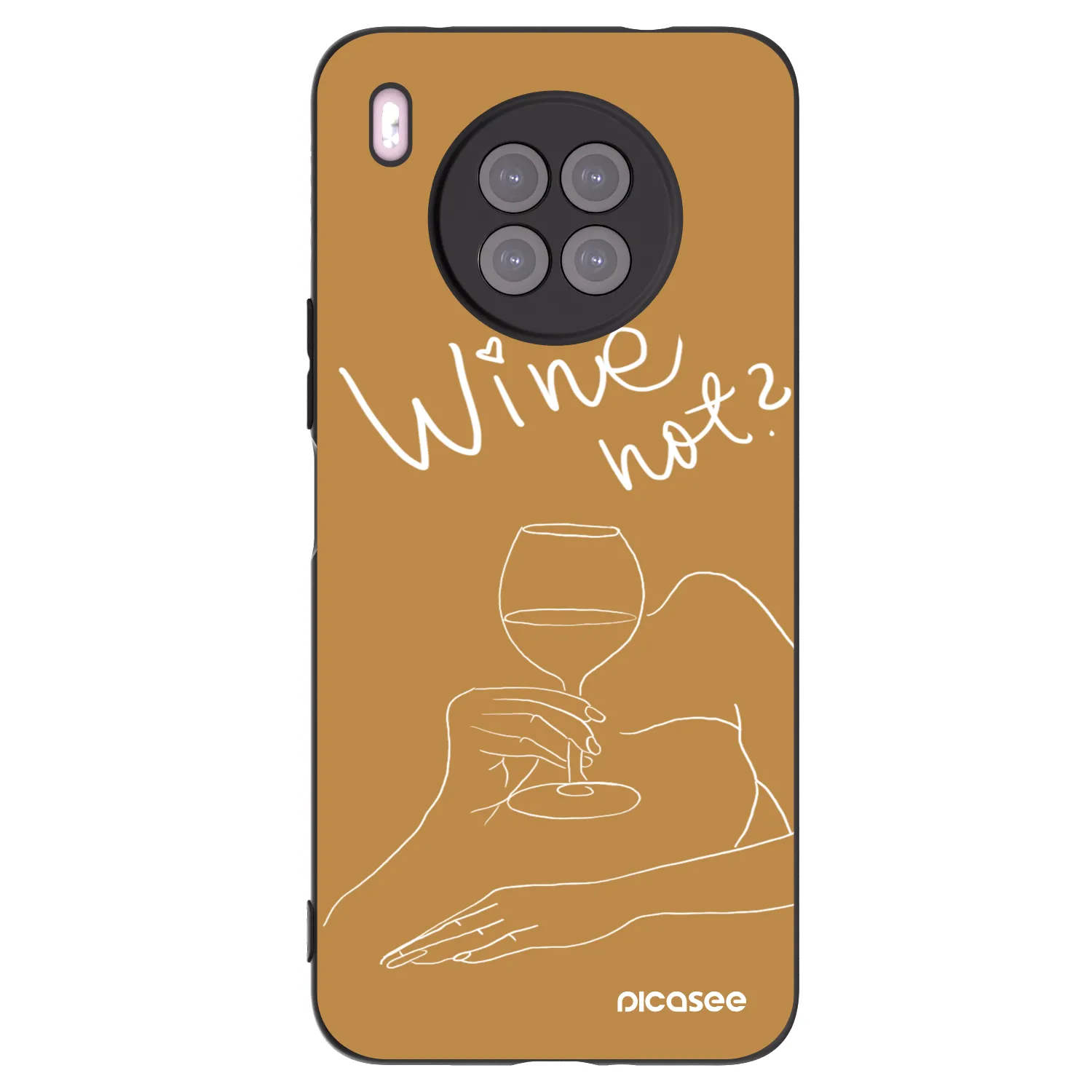 Picasee Μαύρη θήκη σιλικόνης για Huawei Nova 8i - Wine not