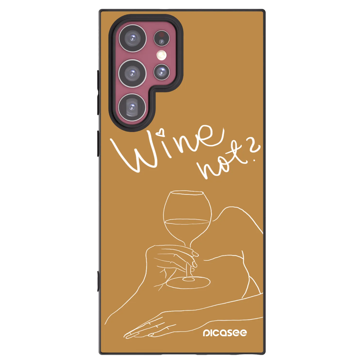 Picasee Μαύρη θήκη σιλικόνης για Samsung Galaxy S22 Ultra 5G - Wine not
