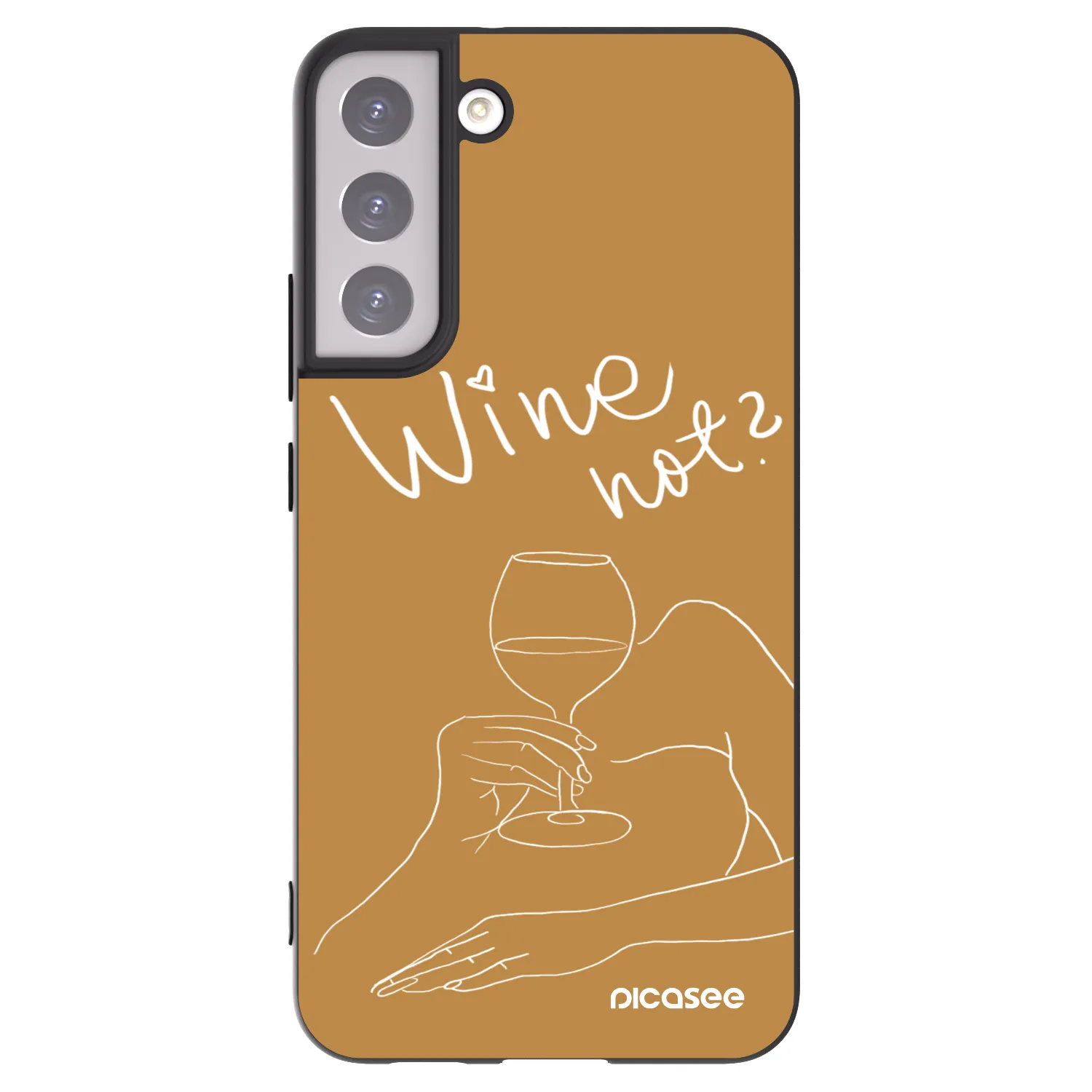 Picasee Μαύρη θήκη σιλικόνης για Samsung Galaxy S22+ 5G - Wine not